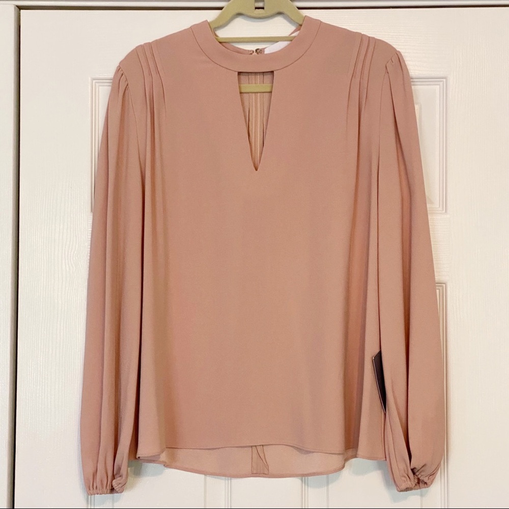 Co Collection Blush/Nude Long Sleeve Blouse L